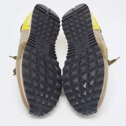 Pre Owned Valentino Multicolor Leather and Suede Rockrunner Sneakers Size 45