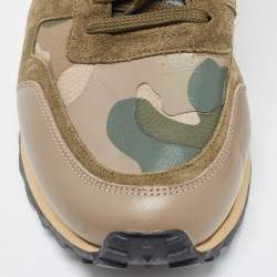 Pre Owned Valentino Multicolor Leather and Suede Rockrunner Sneakers Size 45