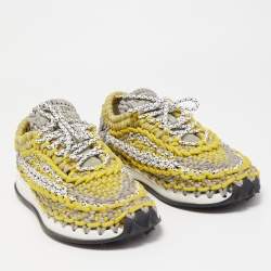 Pre Owned Valentino Tricolor Crochet Low Top Sneakers Size 41