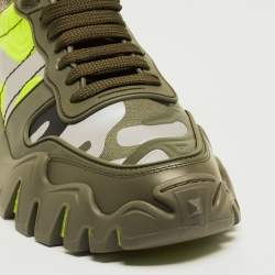 Pre Owned Valentino Multicolor Suede and Canvas Rockrunnner Low Top Sneakers Size 40