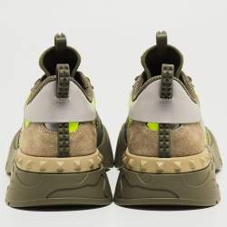 Pre Owned Valentino Multicolor Suede and Canvas Rockrunnner Low Top Sneakers Size 40