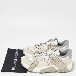 Pre Owned Valentino Grey Suede and Leather Low Top Sneakers Size 44.5