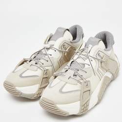 Pre Owned Valentino Grey Suede and Leather Low Top Sneakers Size 44.5