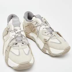 Pre Owned Valentino Grey Suede and Leather Low Top Sneakers Size 44.5