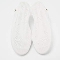 Valentino White Leather Backnet Studded Low Top Sneakers Size 42
