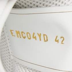 Valentino White Leather Backnet Studded Low Top Sneakers Size 42
