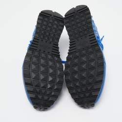 مملوكة مسبقًا Valentino Blue Leather and Suede Rockrunner Sneakers Size 40