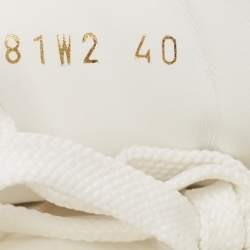 Pre Owned Valentino White Leather VLTN Open Sneakers Size 40