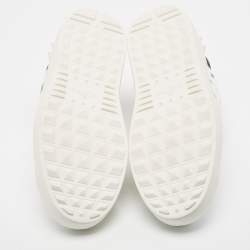 Pre Owned Valentino White Leather VLTN Open Sneakers Size 40