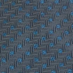 Valentino Cravatte Blue Patterned Silk Traditional Tie