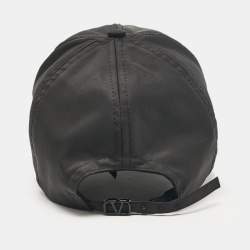 Pre Owned Valentino Black V-Logo Baseball Cap S