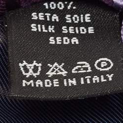 Valentino Purple Diagonal Striped Silk Tie