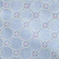 Valentino Light Blue Circle Embroidered Pattern Silk Tie