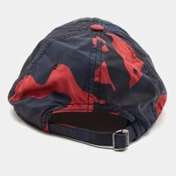 Valentino Navy Blue Camouflage Print Synthetic Baseball Hat Size 57