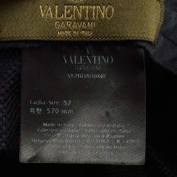 Valentino Navy Blue Camouflage Print Synthetic Baseball Hat Size 57