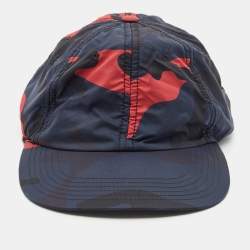 Valentino Navy Blue Camouflage Print Synthetic Baseball Hat Size 57