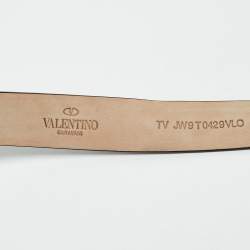 Valentino Black/Beige Leather VLogo Reversible Belt 95CM