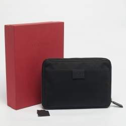 Pre Owned Valentino Black Nylon Spaceland Laptop Case