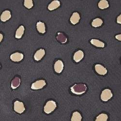 مملوكة مسبقًا ربطة عنق فالنتينو حرير مطبوع رمادي داكن قديم