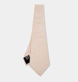 Pre Owned Valentino Beige Patterned Silk Tie