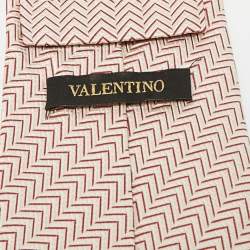 مملوكة مسبقًا Valentino Beige Patterned Silk Tie