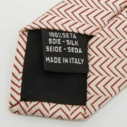 مملوكة مسبقًا Valentino Beige Patterned Silk Tie