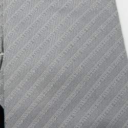 مملوكة مسبقًا Valentino Grey Striped Silk Tie