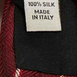 Pre Owned Valentino Red Diagonal striped Silk Tie