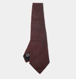 Pre Owned Valentino Burgundy Patterned Silk Tie
