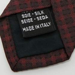 Pre Owned Valentino Burgundy Patterned Silk Tie