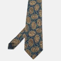 Pre Owned Valentino Multicolor Printed Silk Tie 