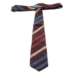Pre Owned ربطة عنق فالنتينو كرافات فينتدج بخطوط مائلة متعددة الألوان