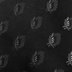 Pre Owned Valentino Black Floral Silk Jacquard Traditional Tie 