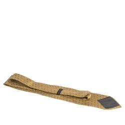 Valentino Mustard Yellow Diagonal Pattern Traditional Silk Tie