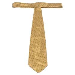 Valentino Mustard Yellow Diagonal Pattern Traditional Silk Tie