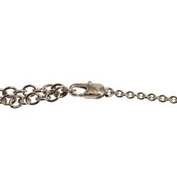 Pre Owned Valentino Silver Tone VLTN Charm Necklace
