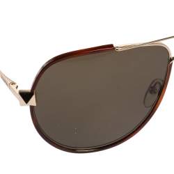 Valentino Brown Havana/ Green V116S Aviator Sunglasses