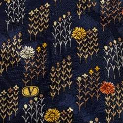 مملوكة مسبقًا ربطة عنق فالنتينو حرير جاكار زهور أزرق ميدنايت