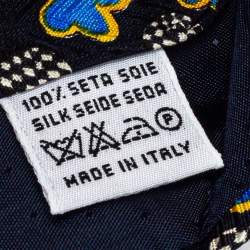 Pre Owned ربطة عنق فالنتينو حرير جاكار طباعة زهور أسود