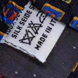 مملوكة مسبقًا ربطة عنق فالنتينو تراديشين وال حرير أزرق كحلي مطبوع