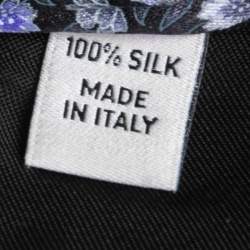 Pre Owned Valentino Purple & Black Floral Print Silk Tie