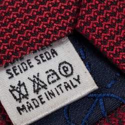 Pre Owned ربطة عنق فالنتينو حرير جاكار أحمر داكن