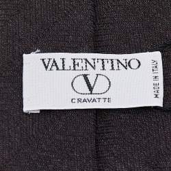 مملوكة مسبقًا Valentino Brown Chevron Cashmere Tie
