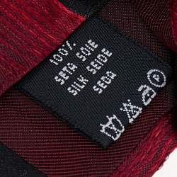 Pre Owned Valentino Red Striped Silk Tie