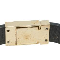 Valentino Black Leather Rockstud Clasp Bracelet