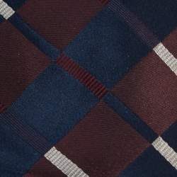 مملوكة مسبقًا Valentino Navy Blue Patterned Silk Jacquard Tie