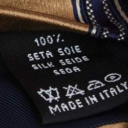 Pre Owned ربطة عنق فالنتينو حرير مخطط أزرق وذهبي فينتدج