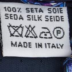 مملوكة مسبقًا ربطة عنق فالنتينو حرير مورد أزرق كحلي فينتدج