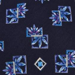 مملوكة مسبقًا ربطة عنق فالنتينو حرير مورد أزرق كحلي فينتدج