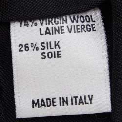 Pre Owned Valentino Black Silk Wool Skinny Tie